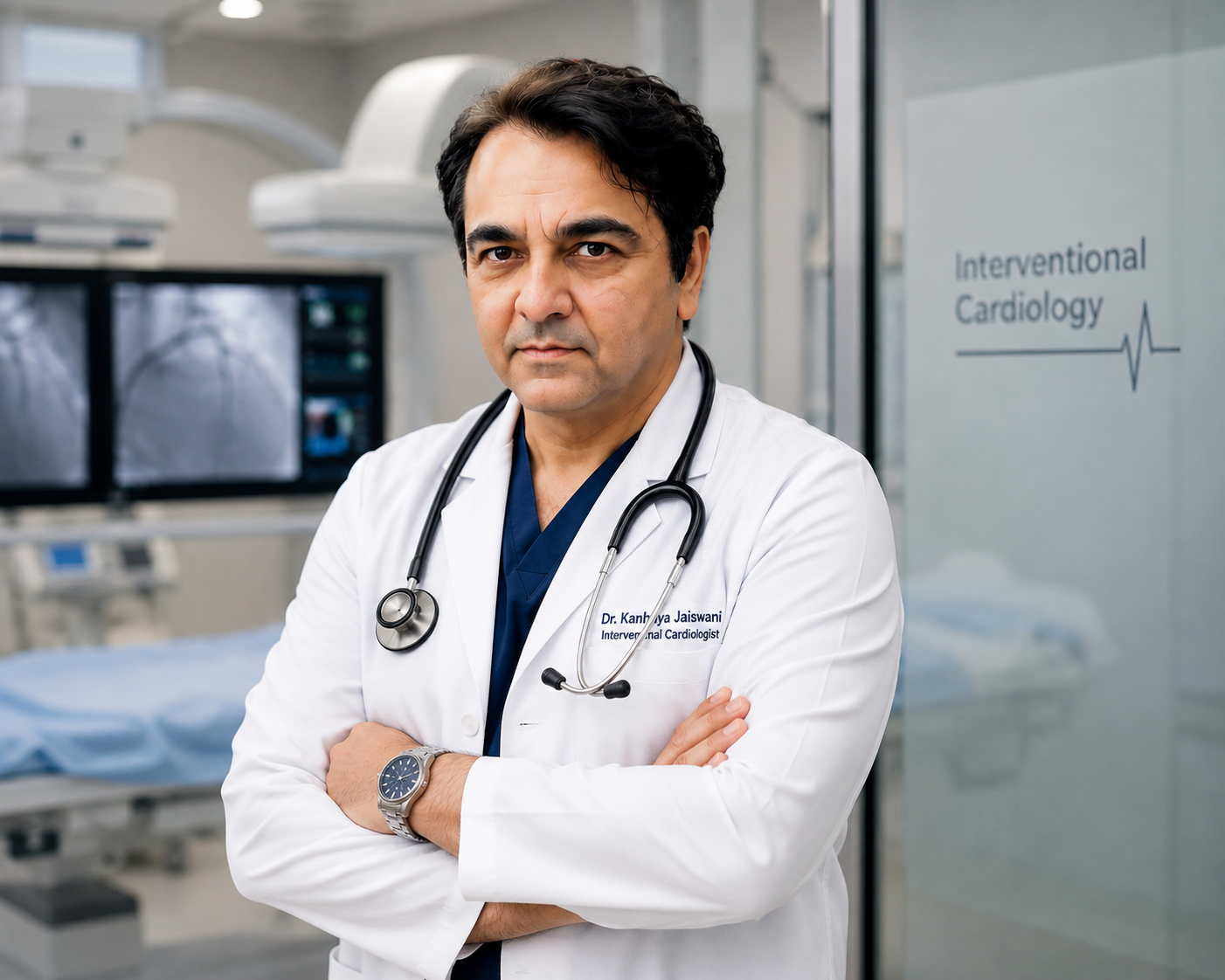 Dr. Kanhaiya Jeswani in his consultation room